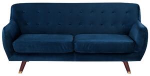 Pohovka 3místná BODO Umělý samet Námořnická modrá