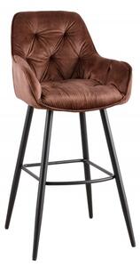 Barová židle MALANO hnědá samet Nábytek | Jídelní prostory | Barové židle