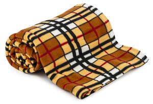 Jahu Fleecová deka Brown Cube, 150 x 200 cm