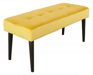 Lavice BOUTIQUE 95 CM tmavě žlutá samet NÁBYTEK | Doplňkový nábytek | Pokojové lavice