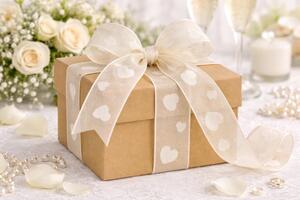 Organzová stuha Sweet Emotion Cream – krémová 40mm x 20m