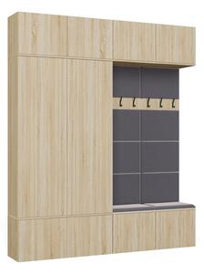 TP Living Předsíňová stěna Haga 2Sz2W 200 cm dub Sonoma