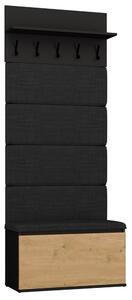 TP Living Předsíňová stěna Lior 80 cm černá/dub Artisan