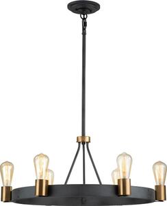 Quintiesse QN-SILAS-6P-DZ - Lustr na tyči SILAS 6xE27/60W/230V černá/zlatá
