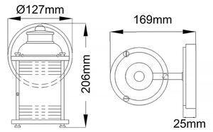 Quintiesse QN-ASHLANDBAY1-NBR-BATH-Ve. ná. lampa ASHLAND BAY 1xE27/60W/230V IP44