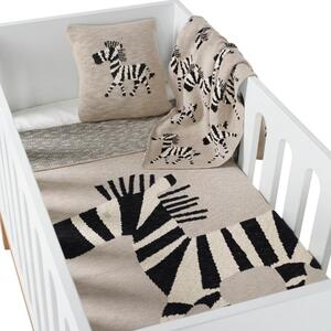 Béžová pletená dětská deka Quax Zebra 80 x 65 cm