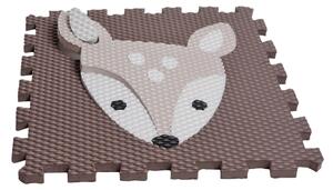 Vylen Pěnové podlahové puzzle Minideckfloor Koloušek Tmavě hnědý s hnědým kolouškem 340 x 340 mm