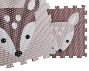 Vylen Pěnové podlahové puzzle Minideckfloor Koloušek Krémový s tmavě hnědým kolouškem 340 x 340 mm