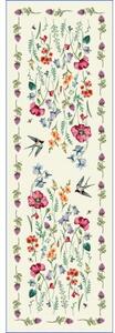 Gobelínový ubrus - okrasné květy s vlaštovkami - Květy a vlaštovky - 40*100 cm