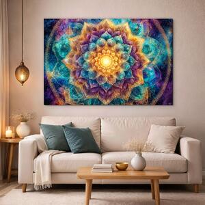 DUBLEZ | Dřevěný obraz - Mandala Galaxie | UV tisk, Premium
