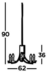Searchlight 4165-5CC Závěsný pětiramenný lustr ASCONA lesklý chrom
