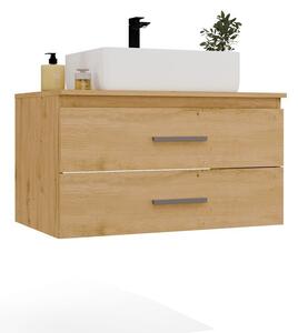 TP Living Závěsná skříňka pod umyvadlo s deskou Nel 2S 80 cm dub Artisan