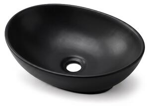 Ak furniture Keramické umyvadlo na desku OVALIS 41 cm matné černé