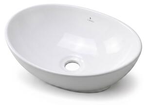 Ak furniture Keramické umyvadlo na desku OVALIS 41 cm lesklé bílé