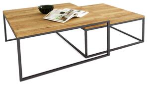 Moderní stoly Konferenční stolek DUO masiv dub/hliník