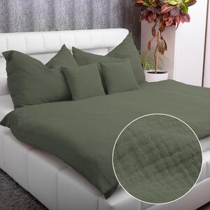 Biante Mušelínové ložní povlečení MSN-076 Zelená khaki Jednolůžko 140x200 a 70x90 cm