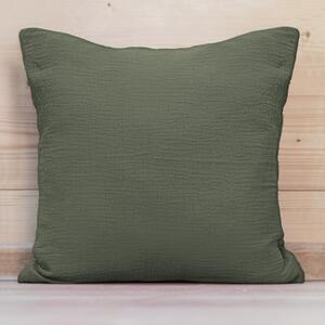 Biante Mušelínový povlak na polštář MSN-076 Zelená khaki 30 x 50 cm