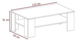 Konferenční stolek GATES III, 115x51x65, bílá