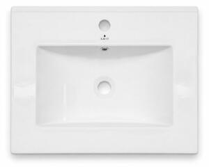 Ak furniture Zápustné keramické umyvadlo Nordis 61 cm lesklé bílé