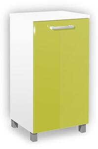 Koupelnová skříňka s košem na prádlo K18 barva skříňky: bílá 113, barva dvířek: lemon lesk