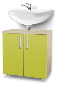 Koupelnová skříňka pod umyvadlo K7 barva skříňky: akát, barva dvířek: lemon lesk