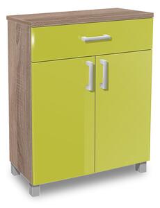 Koupelnová skříňka K24 barva skříňky: dub sonoma tmavá, barva dvířek: lemon lesk