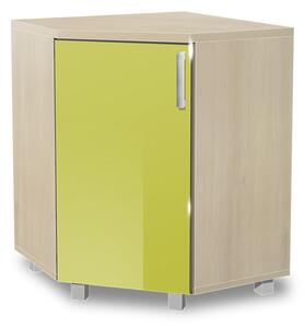 Koupelnová skříňka rohová K34 barva skříňky: akát, barva dvířek: lemon lesk
