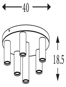 Searchlight 50570-6BK - Stropní svítidlo TUBES 6xGU10/10W/230V pr. 40 cm