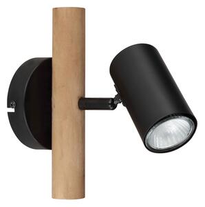 GLOBO Nástěnné bodové LED světlo HERTI, 1xGU10, 5W, dřevěné, černé 57913-1