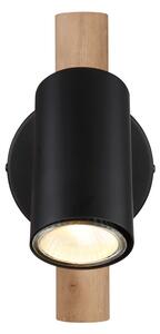 GLOBO Nástěnné bodové LED světlo HERTI, 1xGU10, 5W, dřevěné, černé 57913-1