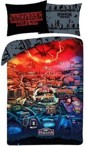 Ložní povlečení z mikrovlákna Stranger Things - motiv Welcome to Hawkins - 70x90 cm + 140x200 cm