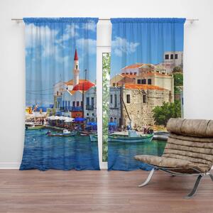 Sablio Závěs Domky na pobřeží: 2ks 140x250cm