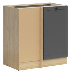 Kuchyňská skříňka Junona Ramka rohová 100 cm, levá, dub bernstein/kašmír