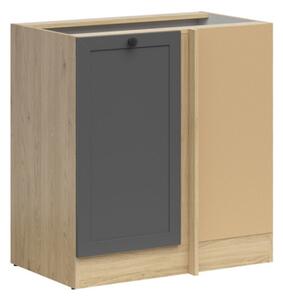 Kuchyňská skříňka Junona Ramka rohová 100 cm, pravá, dub bernstein/kašmír