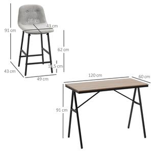 HOMCOM Barový stůl se židlemi 5-dílná sestava industrial