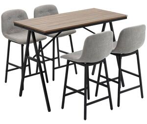 HOMCOM Barový stůl se židlemi 5-dílná sestava industrial