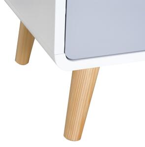 HOMCOM Noční stolek bílo-šedý, 40 x 38 x 58 cm