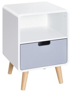 HOMCOM Noční stolek bílo-šedý, 40 x 38 x 58 cm