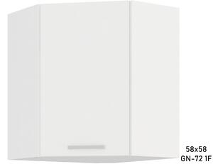Kuchyňská skříňka horní rohová EKO WHITE 58x58 GN-72 1F, 58,5/58,5x71,5x31, bílá