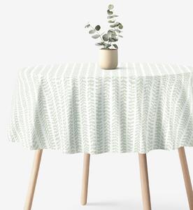 Goldea kulatý ubrus 100% bavlněné plátno - skandinávské lístky Ø 120 cm