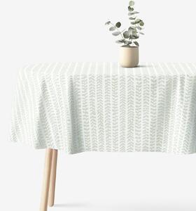 Goldea oválný ubrus 100% bavlněné plátno - skandinávské lístky 120 x 160 cm