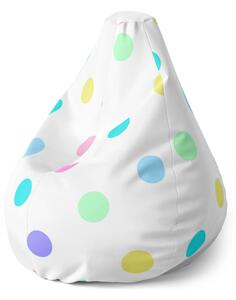 Sablio Sedací vak Pear Puntík vedle puntíku - 70 x 95 x 15 cm