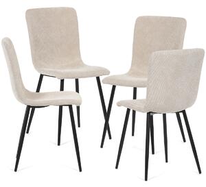 Sada jídelních polstrovaných židlí 4 ks, bílá, 42 x 88 x 52 cm