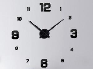 KIK Nástěnné interiérové hodiny, samolepící, černé, KX9713