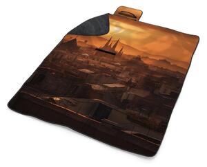 Sablio Plážová deka Barcelona Night Skyline: 200x140 cm