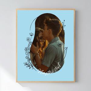Personalizovaný magický fotoobraz v rámu - 40x50 - květinové orámování
