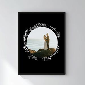 Personalizovaný magický fotoobraz v rámu - 30x40 - květinové orámování