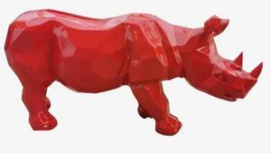 Dekorativní socha fasetovaný Nosorožec červený 38 x 80 cm