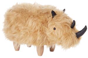 Zvířecí stolička WOOLLY Nosorožec Umělá kožešina Béžová