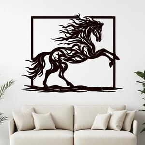 Dřevěný obraz HORSE | Rozměry (cm): 40x31 | Zvolte barvu dekoru: Černá